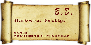 Blaskovics Dorottya névjegykártya